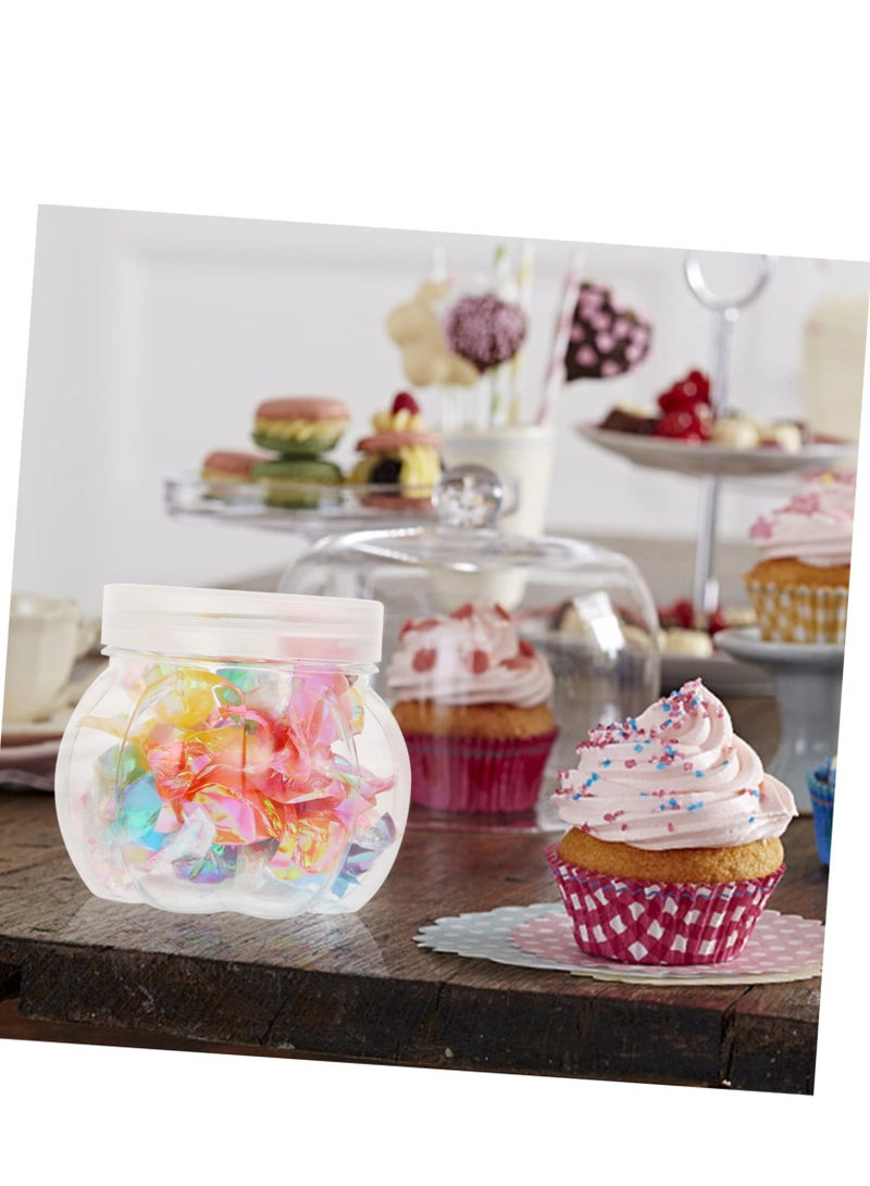 24 Pcs Pet Pumpkin Jar Decorative Stash Box Clear Jar Candy, Candy Jar Clear Candy Containers Holders Pumpkin Candy Jars Wrapping Canister Storage Holder Box