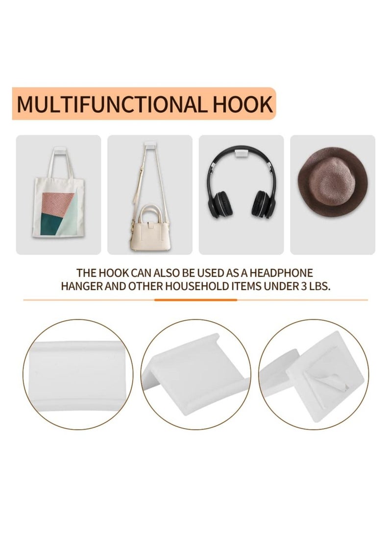 Hat Hook, Wall Mount Wall Non-marking Sticky Baseball Cap Hook, Can Be Used For Storage Of Glasses, Headphones, Scarves And More For Closet, Bedroom, White (10 Pieces)