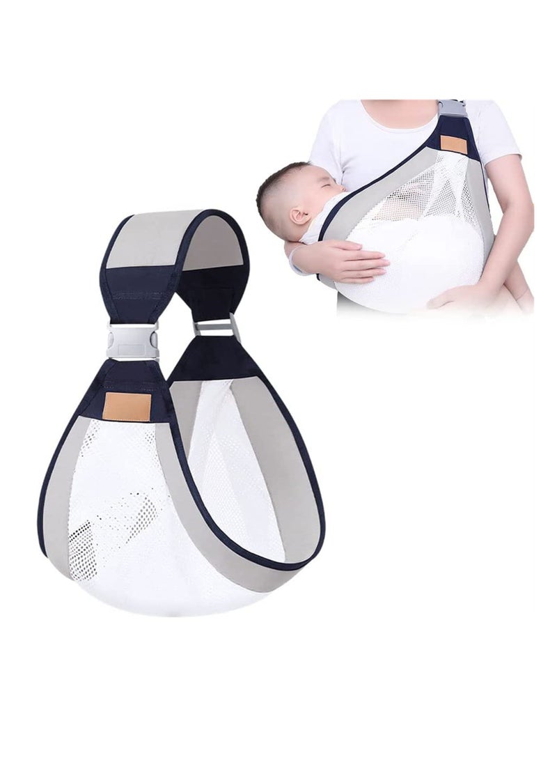 Baby Carriers, Ergonomic Baby Strap one Shoulder Labor-Saving Polyester Baby Half Wrapped Sling, Adjustable 3D Mesh Baby Carrier