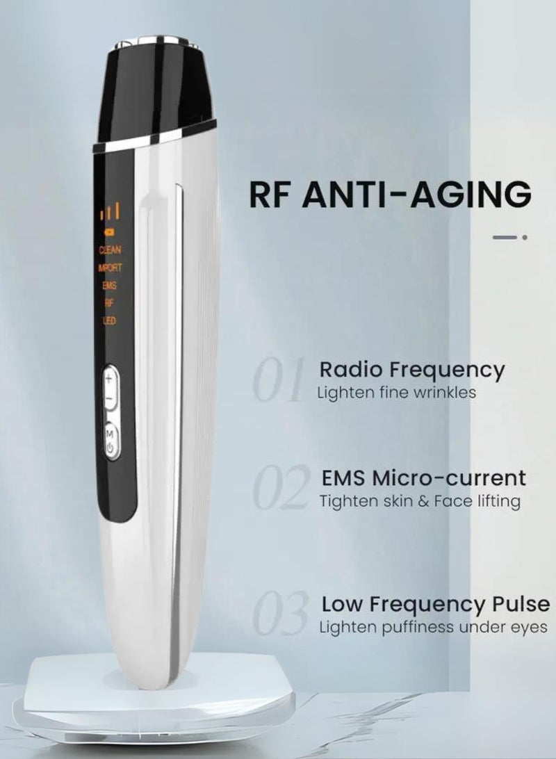 Handheld Eye Massager – Vibrating Electric Ion Stick for Wrinkle Removal, RF EMS Anti-Aging Facial Lifting Device