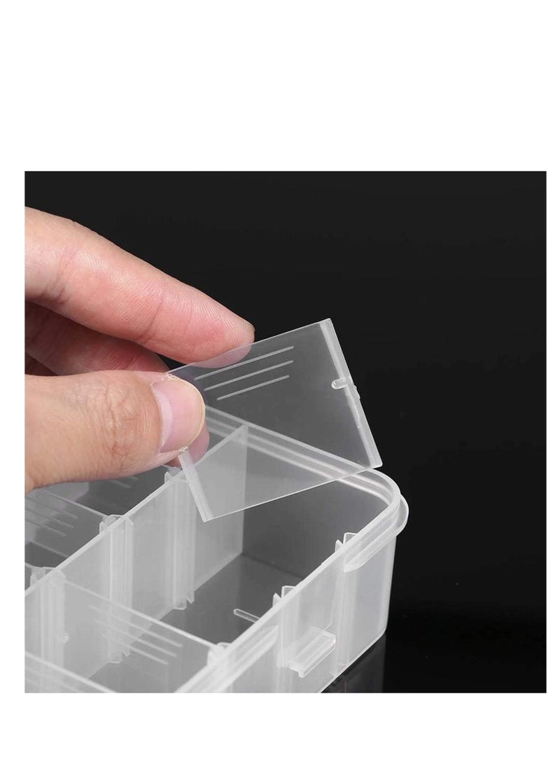 Plastic Organizer Container Box, 24 Grids Storage Box with Adjustable Dividers Organizer Storage Container Removable Grid Compartment Big Clear Slot box Case for Beads Earring Small Items