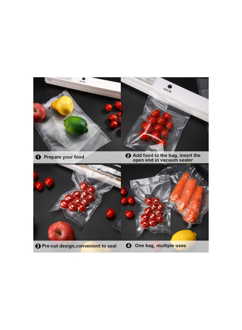 Vacuum Sealer Bags, 4 x 6 Inch Vacuum Heat-Seal Bags Sealer Bags Pre-Cut Seal Bag for Food Preservation, Seal a Meal BPA Free, Heavy Duty, Great for Vac Storage, Meal Prep or Sous Vide (120 Pieces)