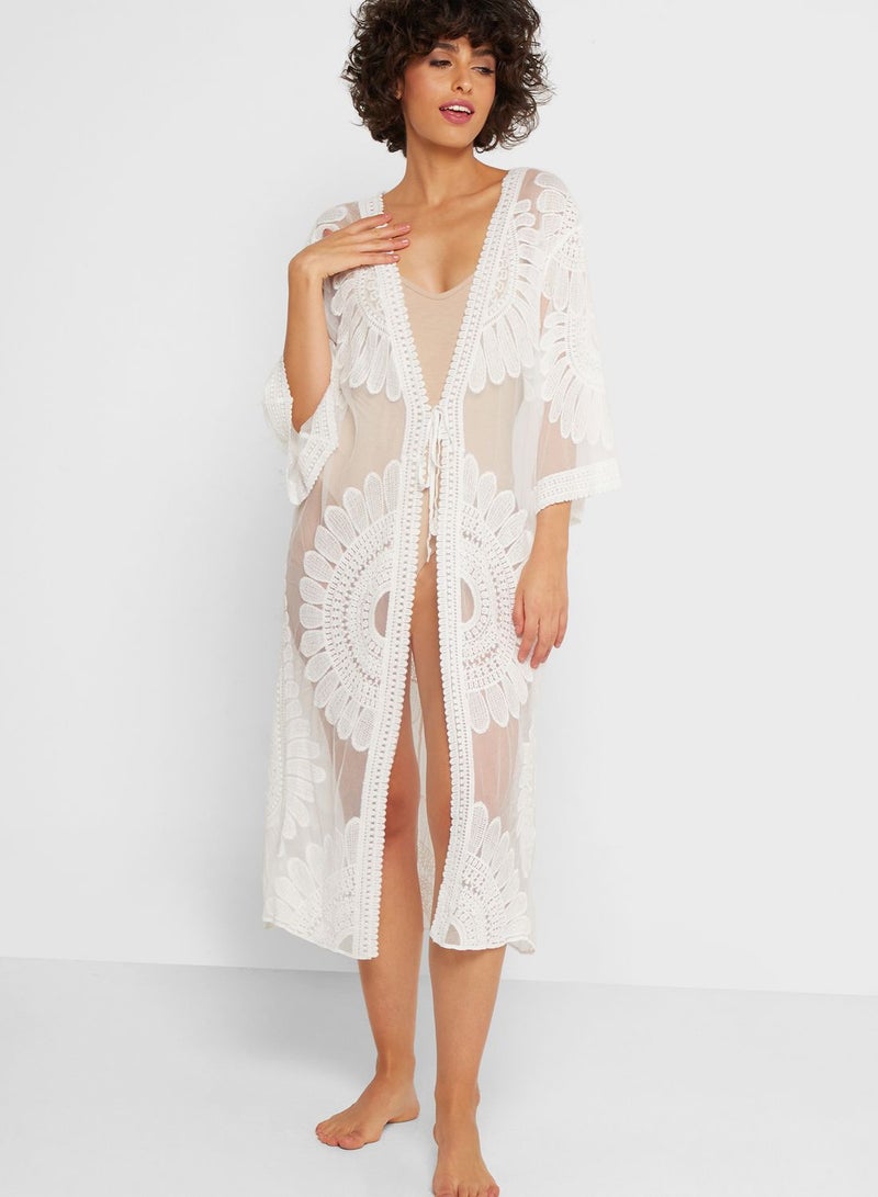 Mesh Embroidered Cover Up