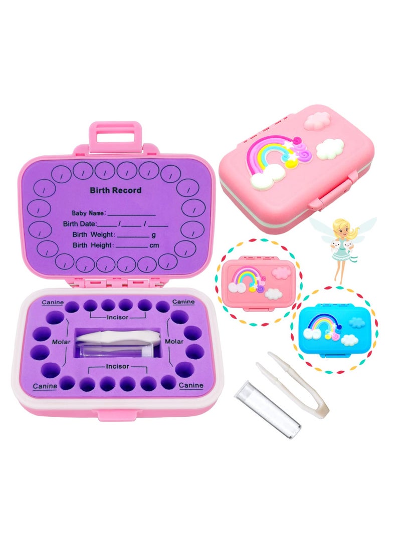 Baby Tooth Keepsake Box Organizer for Lost Teeth, Perfect for Kids and Infants, Colorful Design in Pink