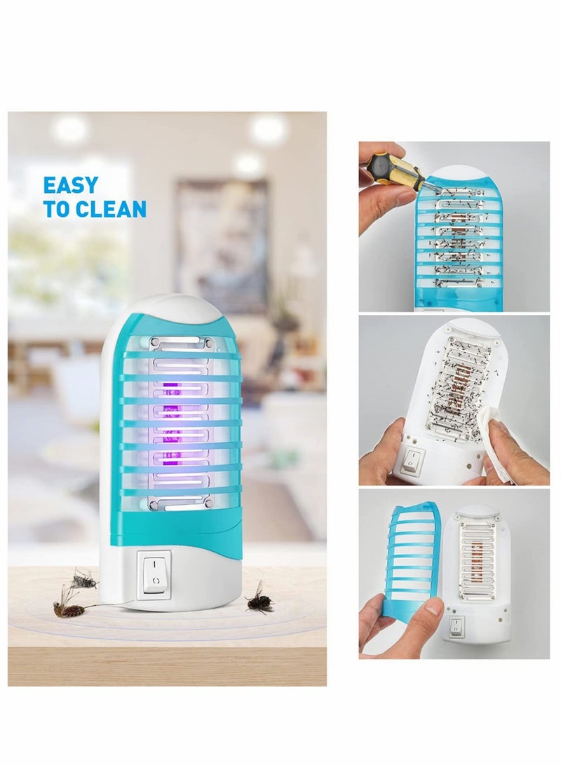 Indoor Bug Zapper for Home, Mosquito Killer Trap Zapper, Electric Fly Trap Zapper for House Plug in Bug Killer Light Lamp Eliminates Flying Pests, 2 Pcs