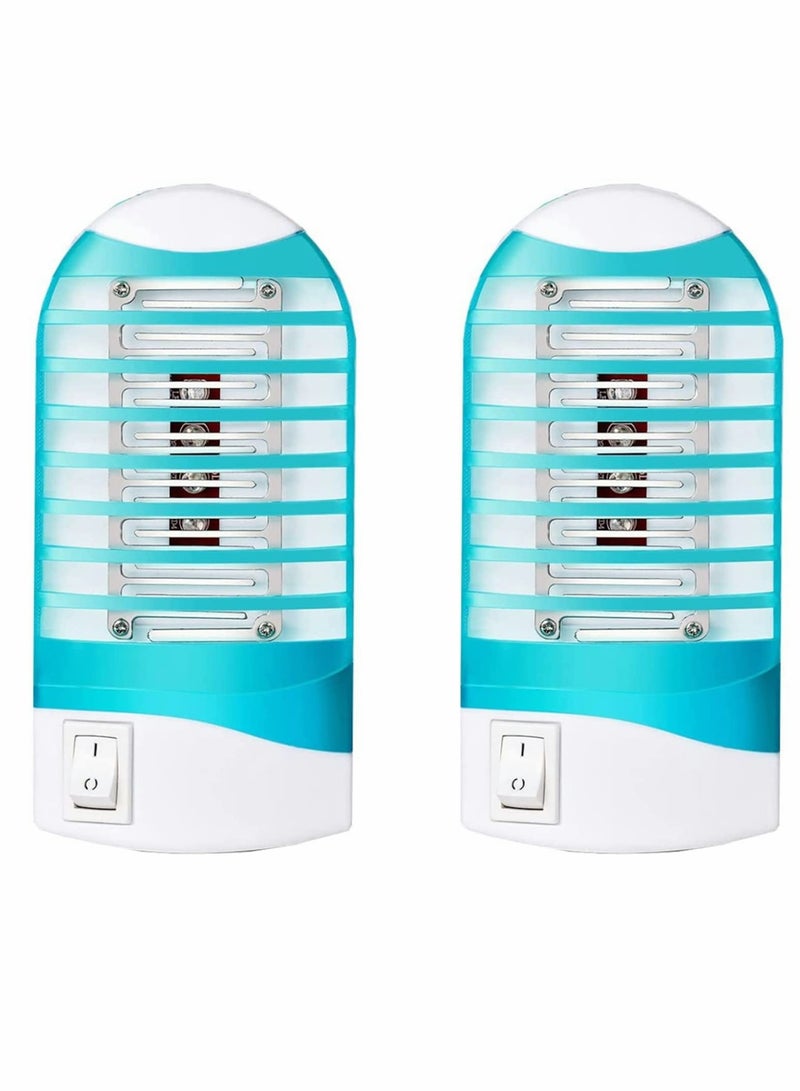 Indoor Bug Zapper for Home, Mosquito Killer Trap Zapper, Electric Fly Trap Zapper for House Plug in Bug Killer Light Lamp Eliminates Flying Pests, 2 Pcs