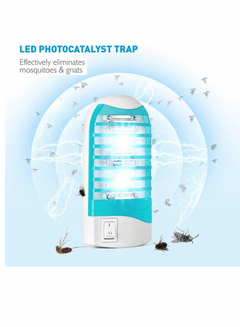 Indoor Bug Zapper for Home, Mosquito Killer Trap Zapper, Electric Fly Trap Zapper for House Plug in Bug Killer Light Lamp Eliminates Flying Pests, 2 Pcs