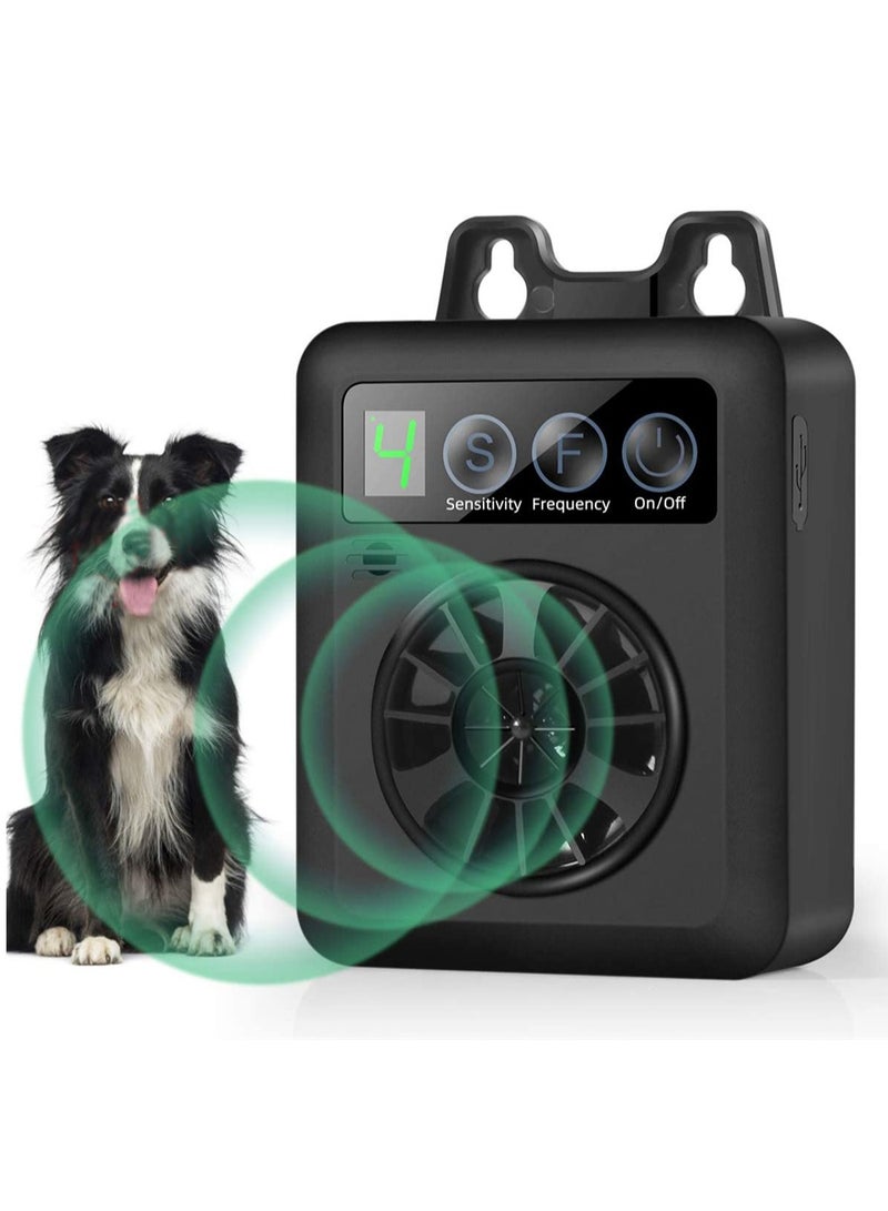 Upgrade Ultrasonic Bark Control Device with 4 Sensitivity Levels Automatic Anti Barking Device for All Dogs Easy to Use Mini Size Black