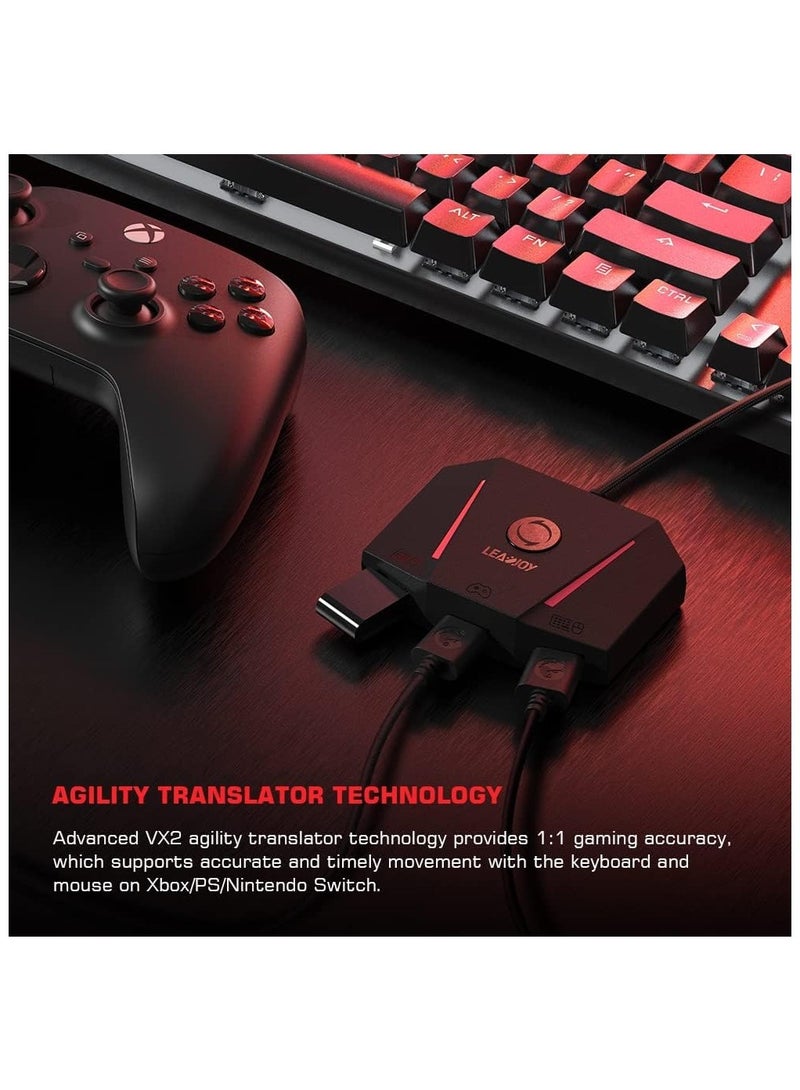 GameSir VX2 AimBox Keyboard Mouse Adapter for Xbox One, Xbox Series X/S, Nintendo Switch, PS4, Game Consoles for FPS, TPS and RTS, with 3.5mm Audio（NOT COMPATIBLE WITH PS5/PS5 Slim）