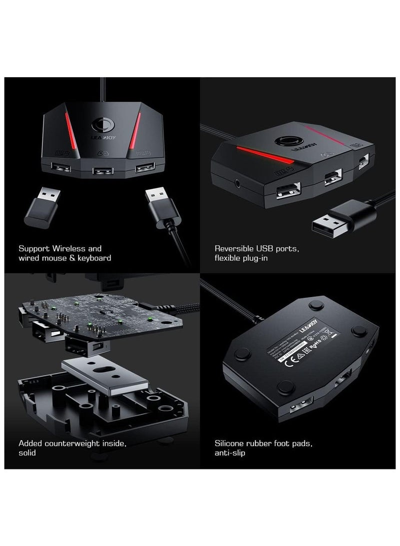 GameSir VX2 AimBox Keyboard Mouse Adapter for Xbox One, Xbox Series X/S, Nintendo Switch, PS4, Game Consoles for FPS, TPS and RTS, with 3.5mm Audio（NOT COMPATIBLE WITH PS5/PS5 Slim）
