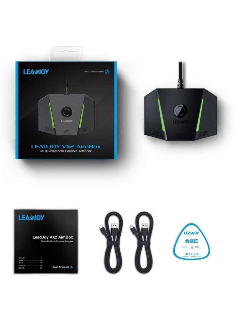 GameSir VX2 AimBox Keyboard Mouse Adapter for Xbox One, Xbox Series X/S, Nintendo Switch, PS4, Game Consoles for FPS, TPS and RTS, with 3.5mm Audio（NOT COMPATIBLE WITH PS5/PS5 Slim）