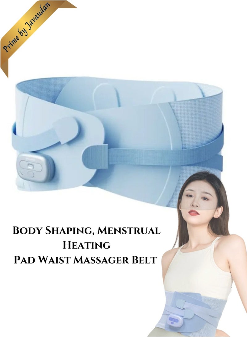 Body Shaping Vibration Hot Compress Waist Massager Belt – Menstrual Heating Pad, EMS Vibrating Deep Tissue Relief for Waist and Abdomen