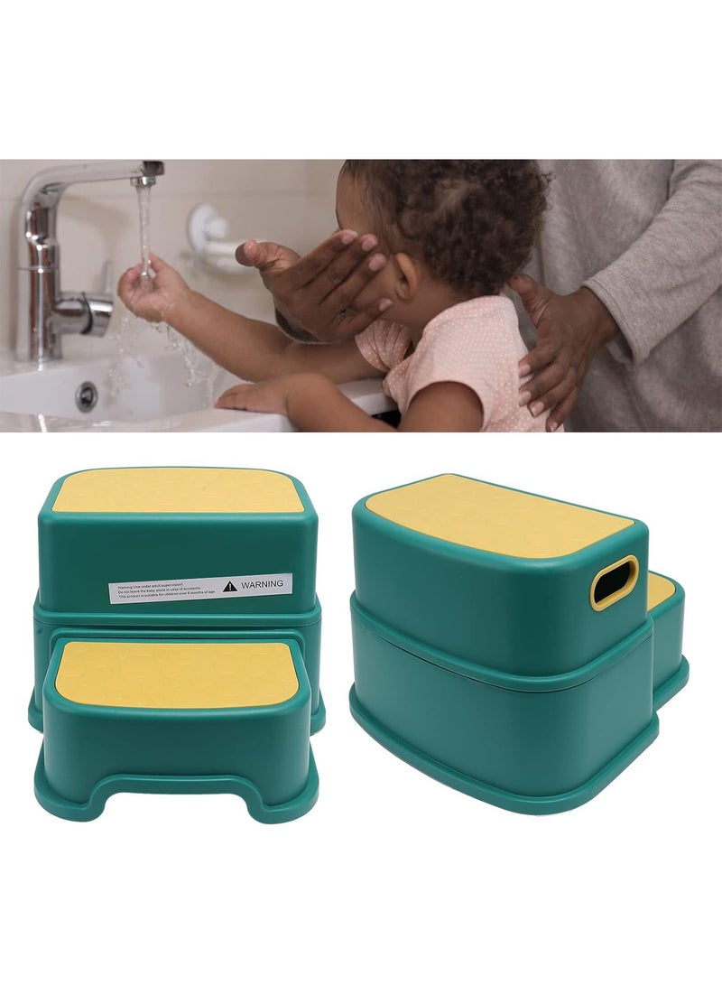 Toddler Step Stool for Bathroom Sink 2 Step Stool for Kids Toilet Potty Training Non-Slip Kid Plastic Stools with Handle