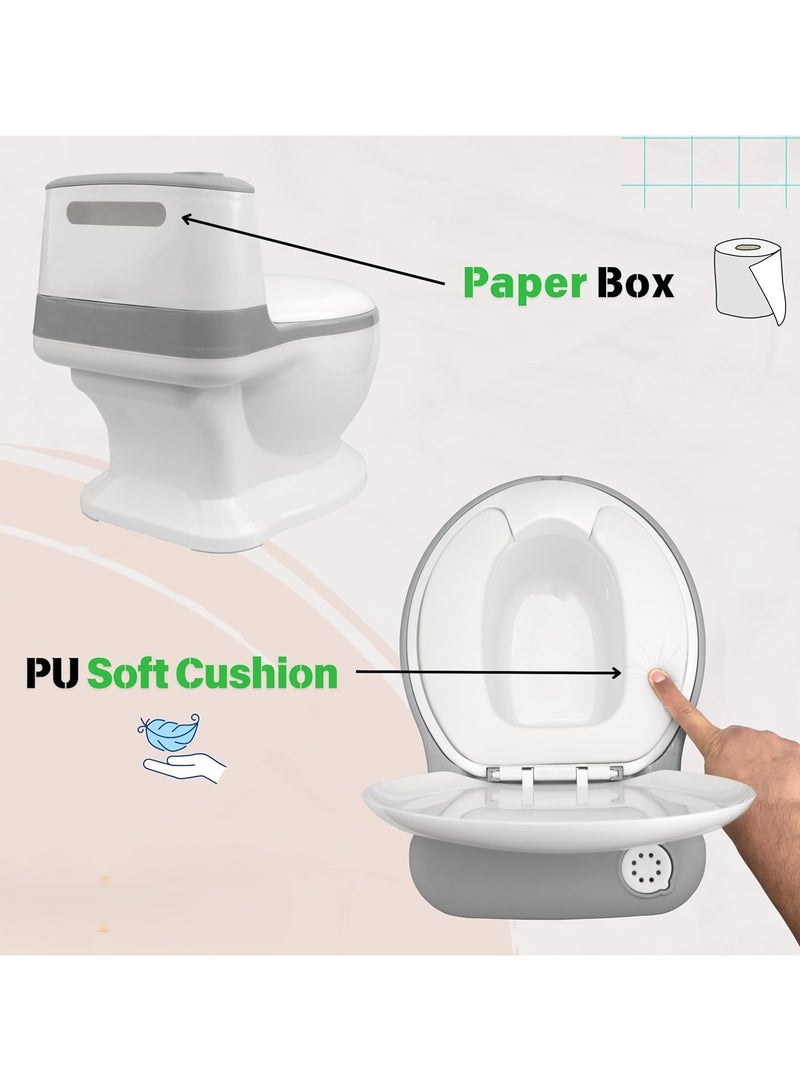 Real Feel Potty Training Toilet For Boys And Girls Toddler Potty Training Seat With Wipes Storage And Life Like Flush Sound  Magic Stickers & Disposable Liners  Easy To Clean & Assemble