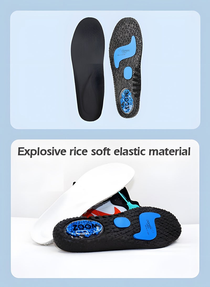 Premium Comfort Gel Sports Inserts Orthotic Cushion Insole Arch Support Shoe Insert Shoe Insoles Height Increase Shoe Inserts Shock Absorption Popcorn Air Cushion Increased Inserts