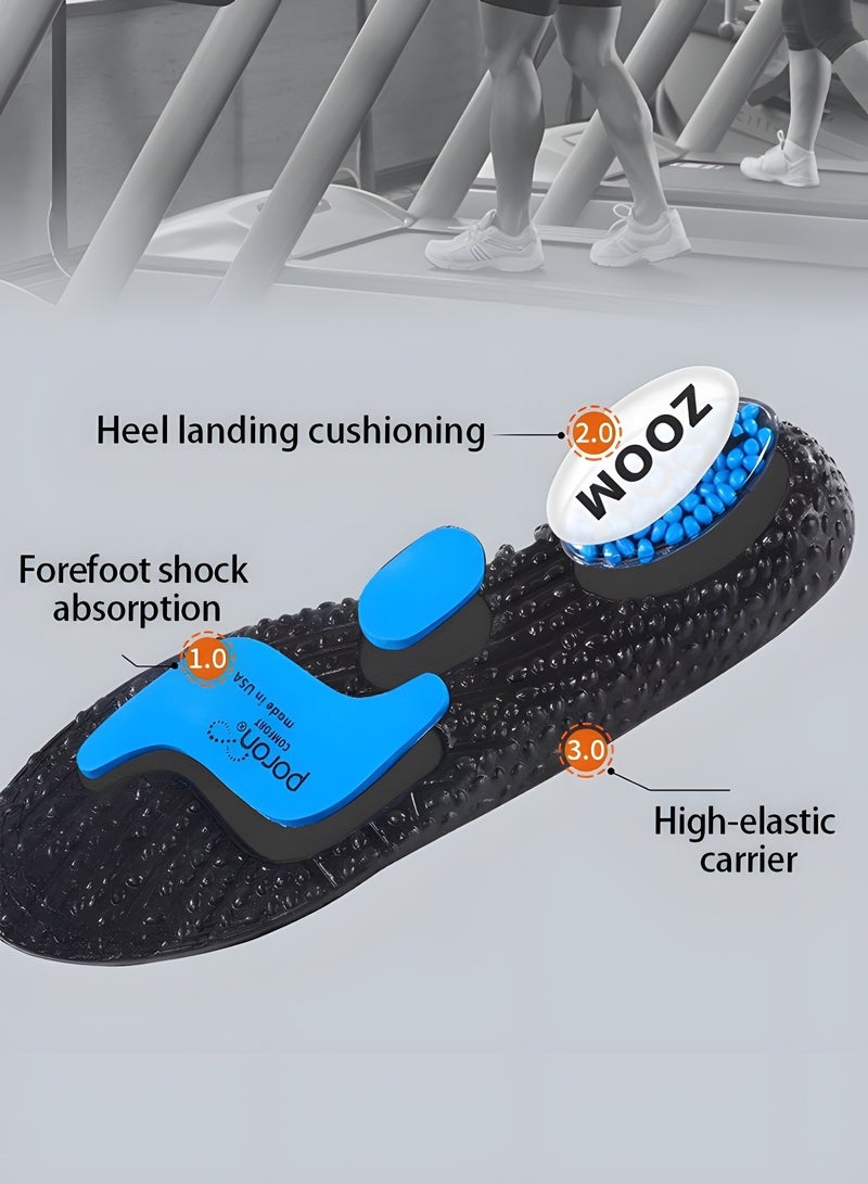 Premium Comfort Gel Sports Inserts Orthotic Cushion Insole Arch Support Shoe Insert Shoe Insoles Height Increase Shoe Inserts Shock Absorption Popcorn Air Cushion Increased Inserts