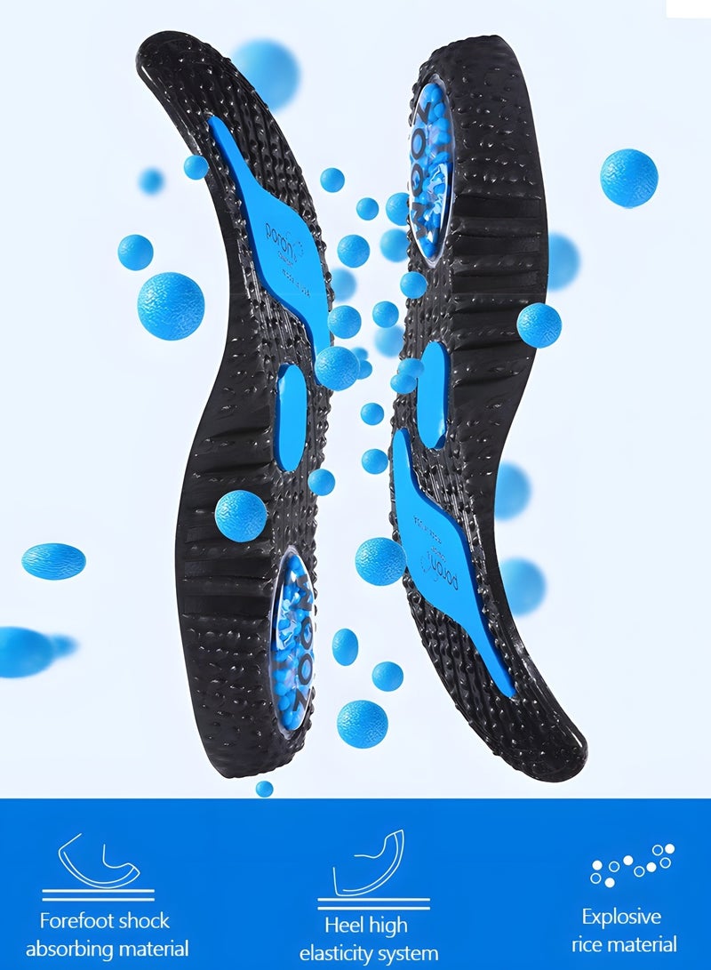 Premium Comfort Gel Sports Inserts Orthotic Cushion Insole Arch Support Shoe Insert Shoe Insoles Height Increase Shoe Inserts Shock Absorption Popcorn Air Cushion Increased Inserts