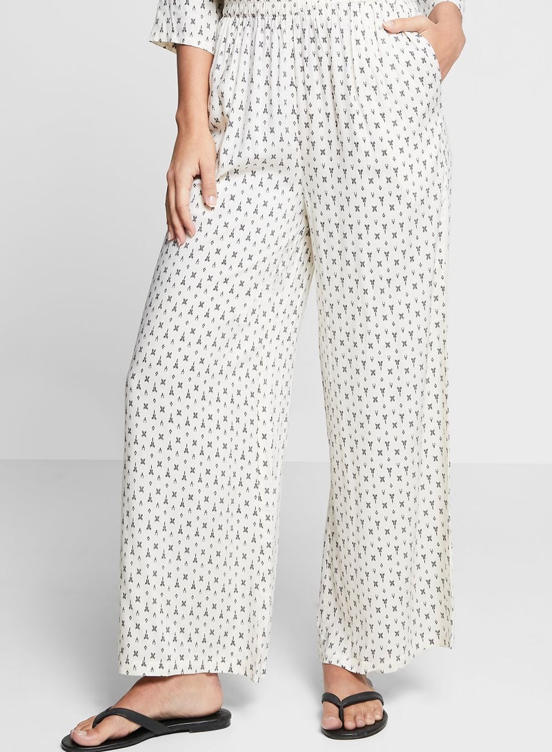 Printed Wrap Top & Pants Set
