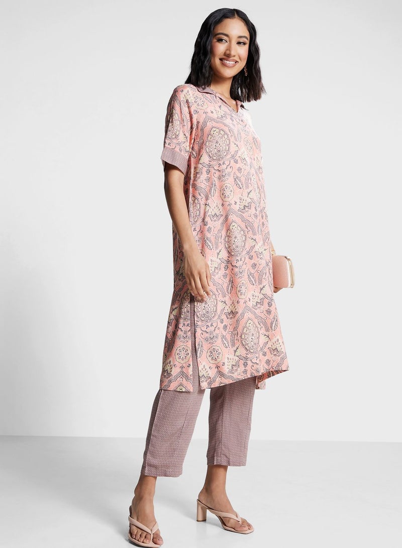 Printed Kurti & Pants Set