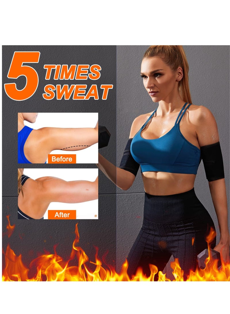 Arm Trimmer for Women & Men Sweat Arm Shaper Bands,Sauna Arm Shaper Wraps Reduce Cellulite and Improve Sweating Wraps Arm Trainer for Sports Workout 2 Pack