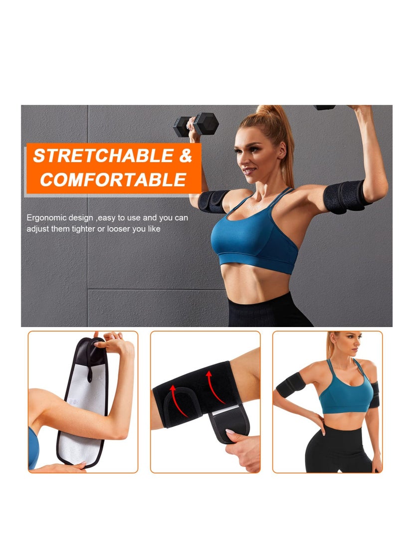 Arm Trimmer for Women & Men Sweat Arm Shaper Bands,Sauna Arm Shaper Wraps Reduce Cellulite and Improve Sweating Wraps Arm Trainer for Sports Workout 2 Pack