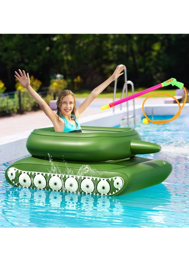 Tank Inflatable for Pool Party Toys,Float Pool Floaties Tank Sprinkler Toy with Squirt Gun for Kids Adult,Float Tank Battle Rafts Inflatable Toy for Summer Pool Party Water Play Pool Games