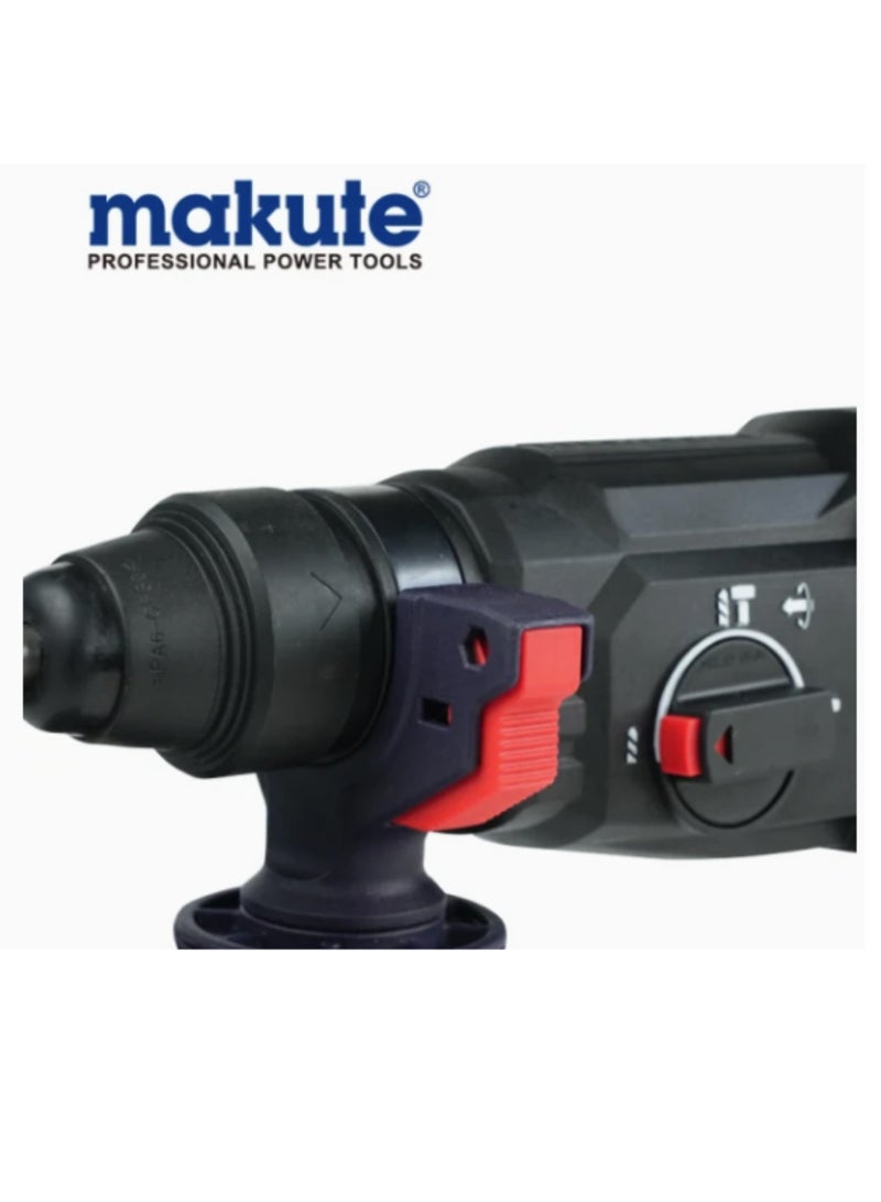 Makute 900W Electric Hammer Drill 900rpm 26mm Chuck Size Variable Speed 360° Rotatable Handle  Adjustable Drill Head for Home and Professional Construction Tasks (HD900)