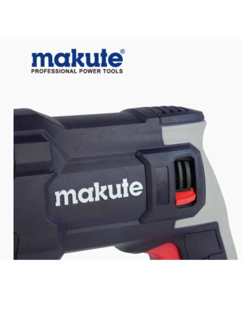 Makute 900W Electric Hammer Drill 900rpm 26mm Chuck Size Variable Speed 360° Rotatable Handle  Adjustable Drill Head for Home and Professional Construction Tasks (HD900)