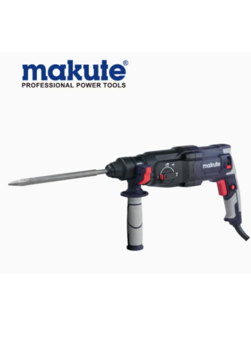 Makute 900W Electric Hammer Drill 900rpm 26mm Chuck Size Variable Speed 360° Rotatable Handle  Adjustable Drill Head for Home and Professional Construction Tasks (HD900)