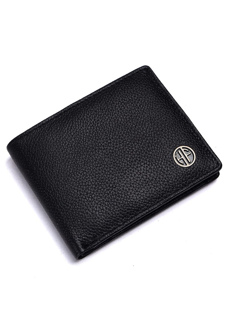 RFID Protected Premium Leather Wallet for Men, Black, Classic