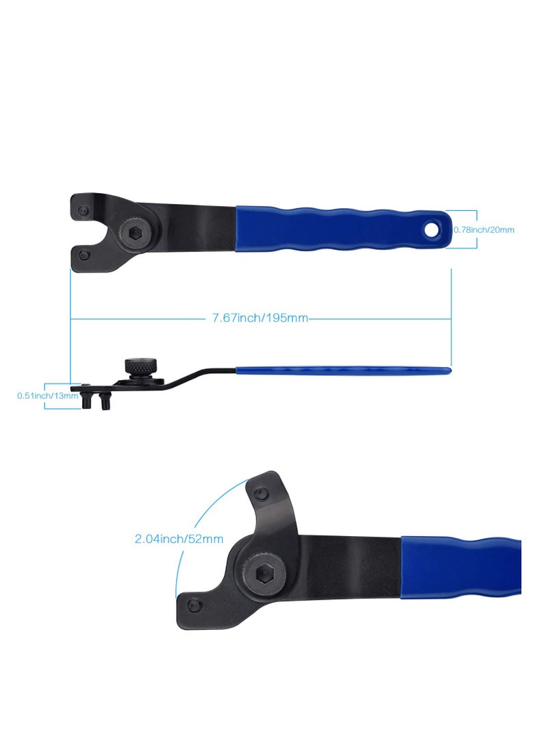 Universal 10-52mm Adjustable Wood Angle Grinder Spanner with Hexagon Socket Hole, Lock-nut Grinder Wrench Fit 4-1/2