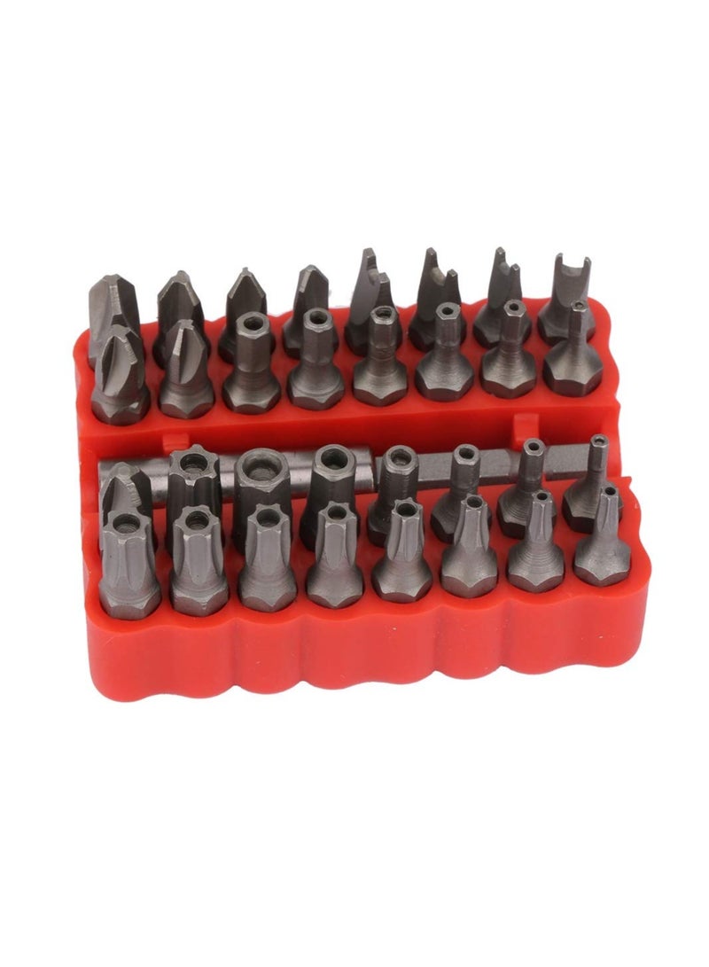 Screwdriver Bit Set, 32pcs Screwdriver Bit Kit, Hex Crossing Star Screw Security Bit Set, with Extension Rod for Home Electoronics, for Electric Screwdrivers, Hand Screwdrivers, Electric Drills