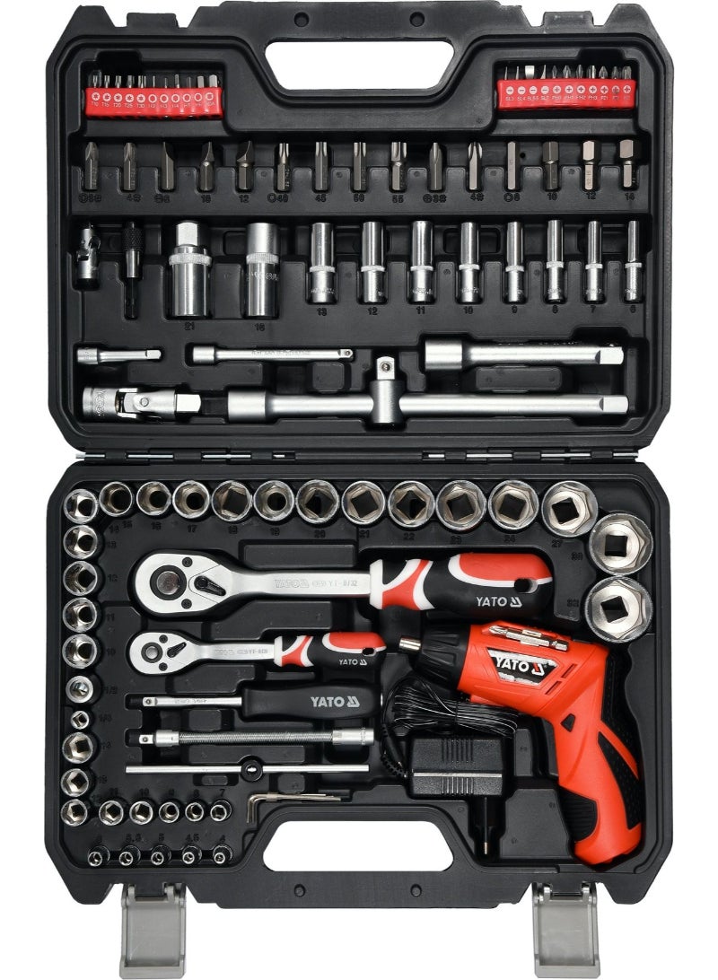 YATO Tool Set w/Cordless Screwdriver 100pcs YT-12685