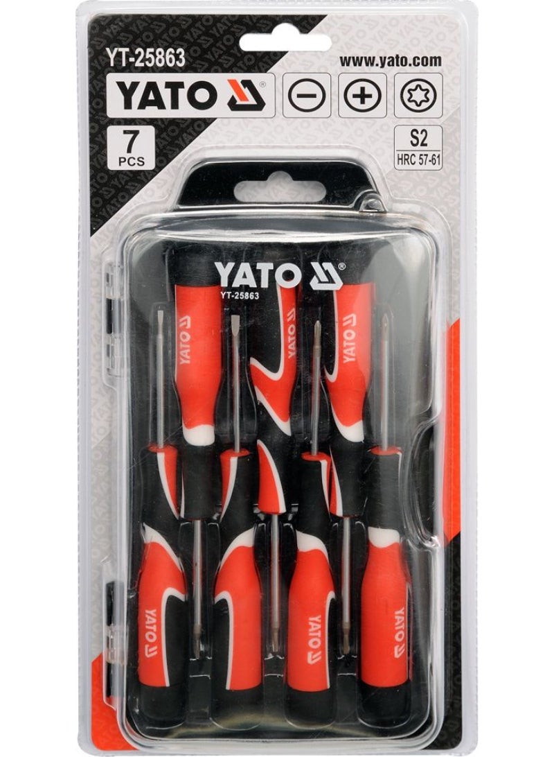 YATO Precision Screwdriver Set 7pcs (Flat+Cross+Torx) YT-25863