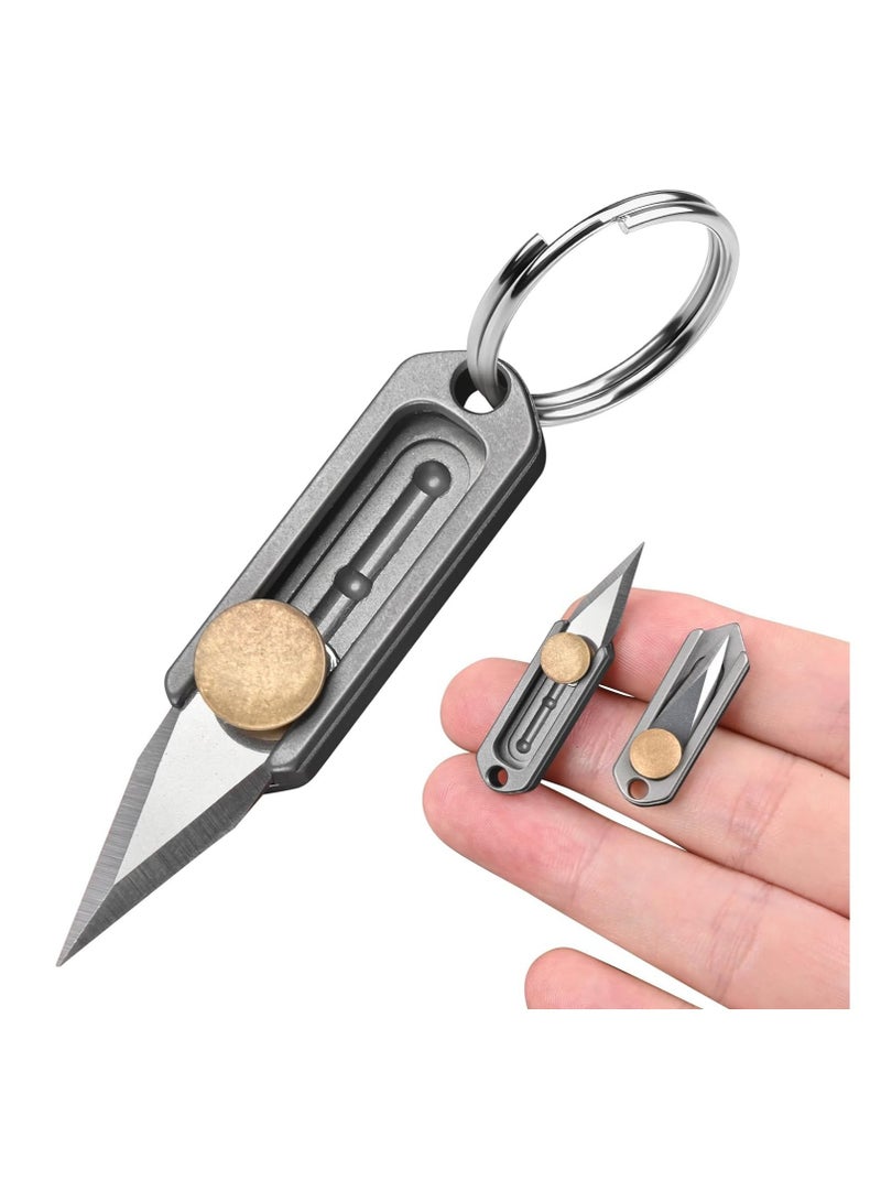 Compact Titanium Keychain Pocket Knife - EDC Utility Blade for Men | Small Size, Ultra Lightweight, Perfect Gadget Gift Men, Dad, Everyday Carry