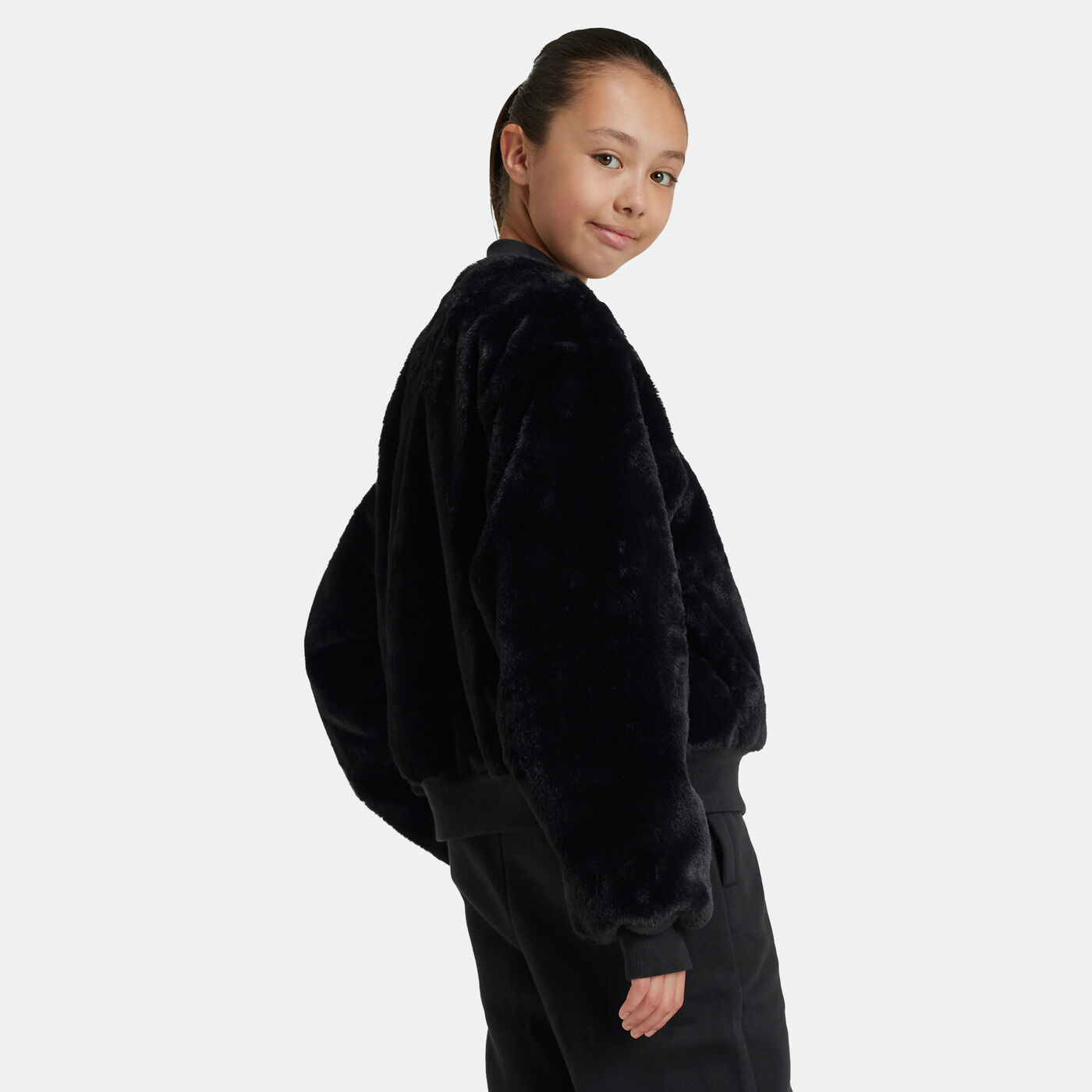 Kids' Glam Fur Bomber Jacket