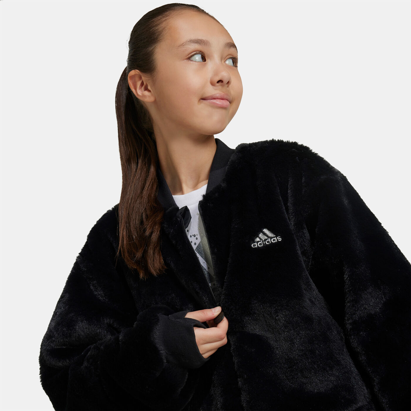 Kids' Glam Fur Bomber Jacket