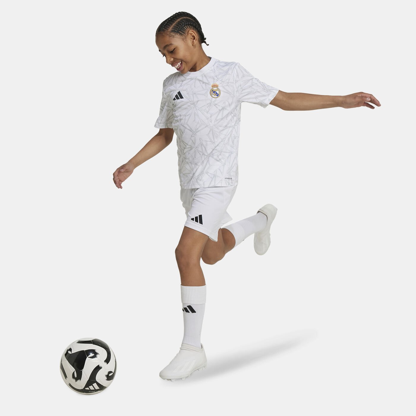 Kids' Real Madrid Pre-Match Training Football Top