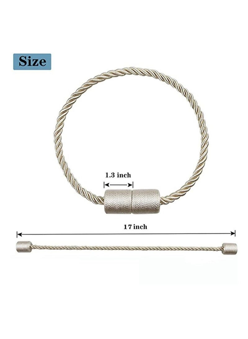 2 Pack Beige Strong Magnetic Curtain Tie Outdoor Elegant Decor Tie Back Modern Cord Tie For Curtain Curtain Curtain Holder