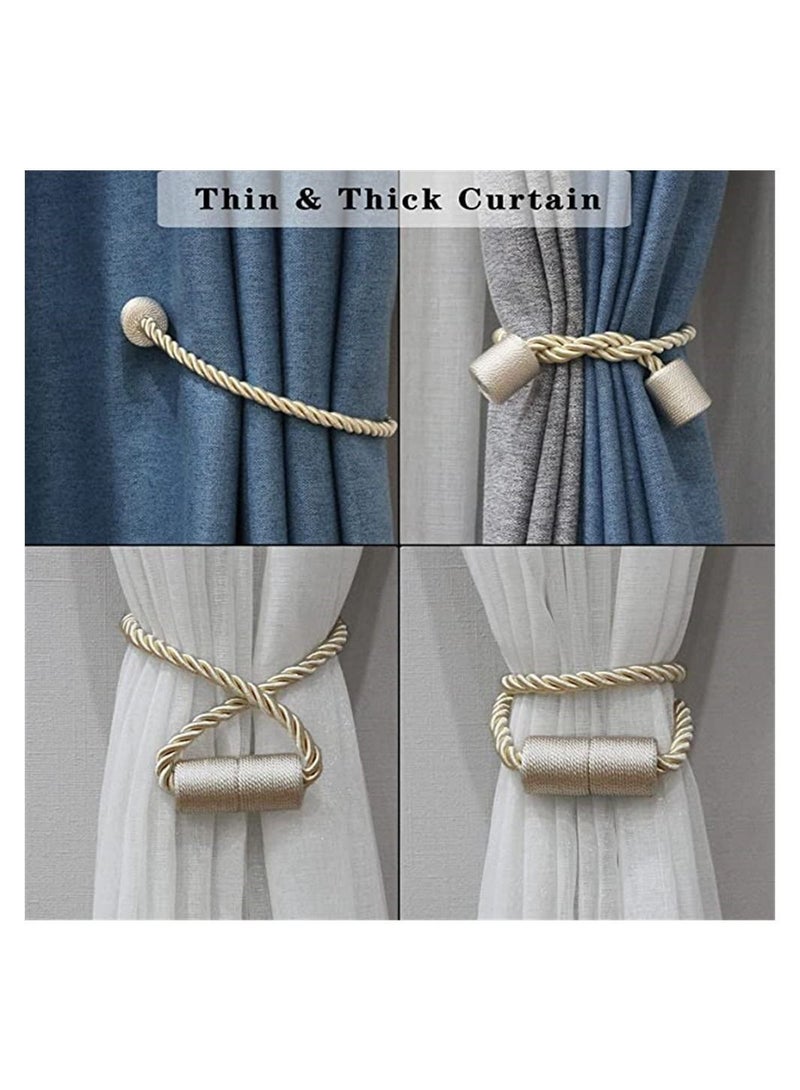 2 Pack Beige Strong Magnetic Curtain Tie Outdoor Elegant Decor Tie Back Modern Cord Tie For Curtain Curtain Curtain Holder