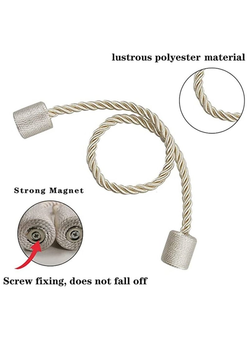 2 Pack Beige Strong Magnetic Curtain Tie Outdoor Elegant Decor Tie Back Modern Cord Tie For Curtain Curtain Curtain Holder