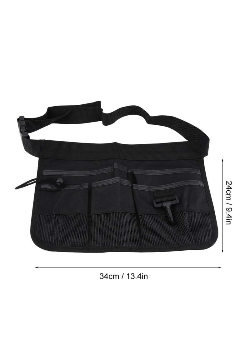 Tool Pockets, Multi Purpose Tool Bag Organizer, Multi Pockets Electrician Tool Pouch Bag, Multi Propose Waist Bag Thicken Belt, Oxford Materials, Waterproof, Multiple Storage Pockets(Black)