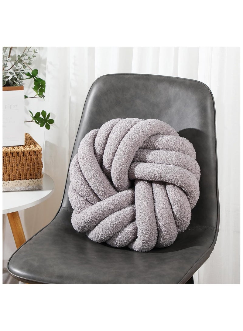 Decorative Throw Pillows Round Pillows Cushion, Soft Handmade Knotted Ball Cushion (35*35cm)