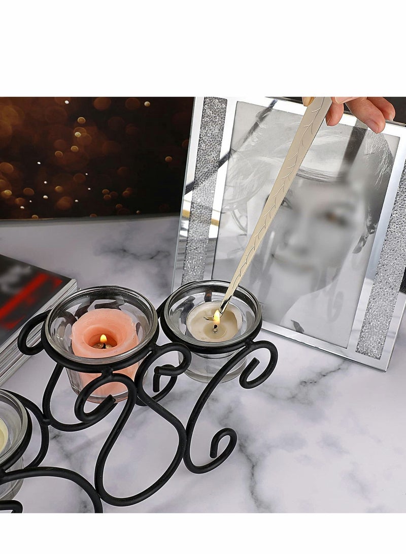 Candle Snuffer, Candle Wick Trimmer Wick Dipper with Tray 4 in 1 Candle Accessory Set Candle Care Kit Gift for Candle Lovers