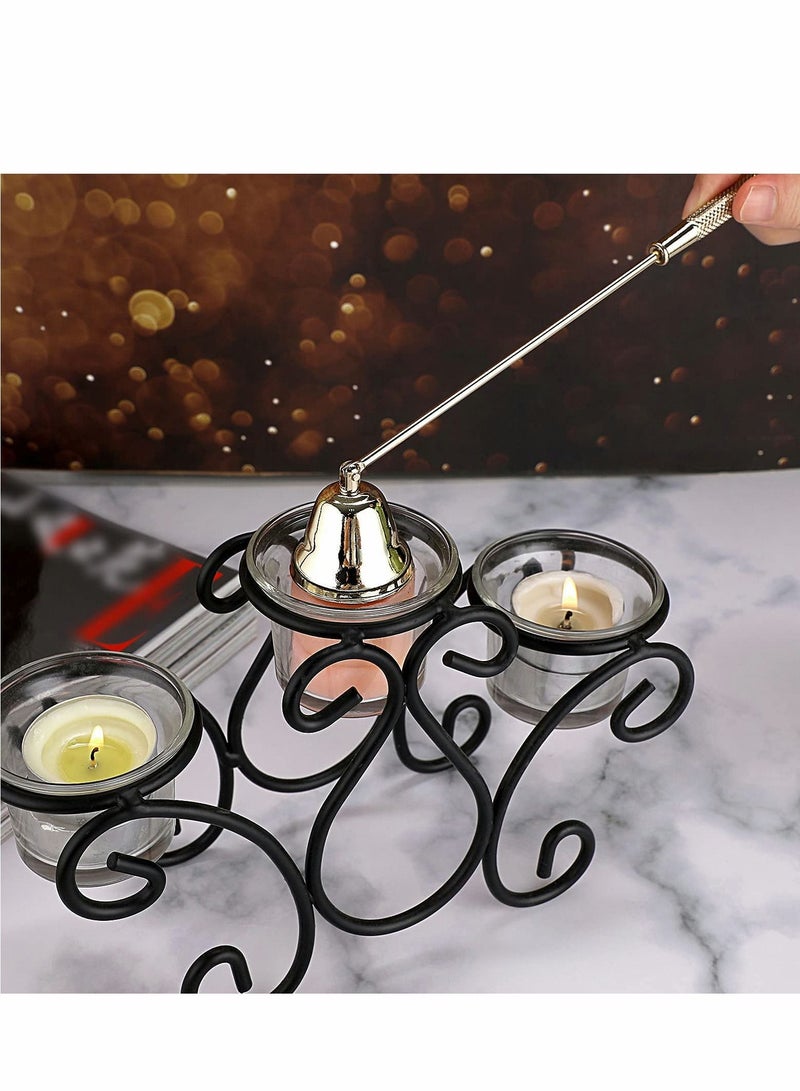 Candle Snuffer, Candle Wick Trimmer Wick Dipper with Tray 4 in 1 Candle Accessory Set Candle Care Kit Gift for Candle Lovers