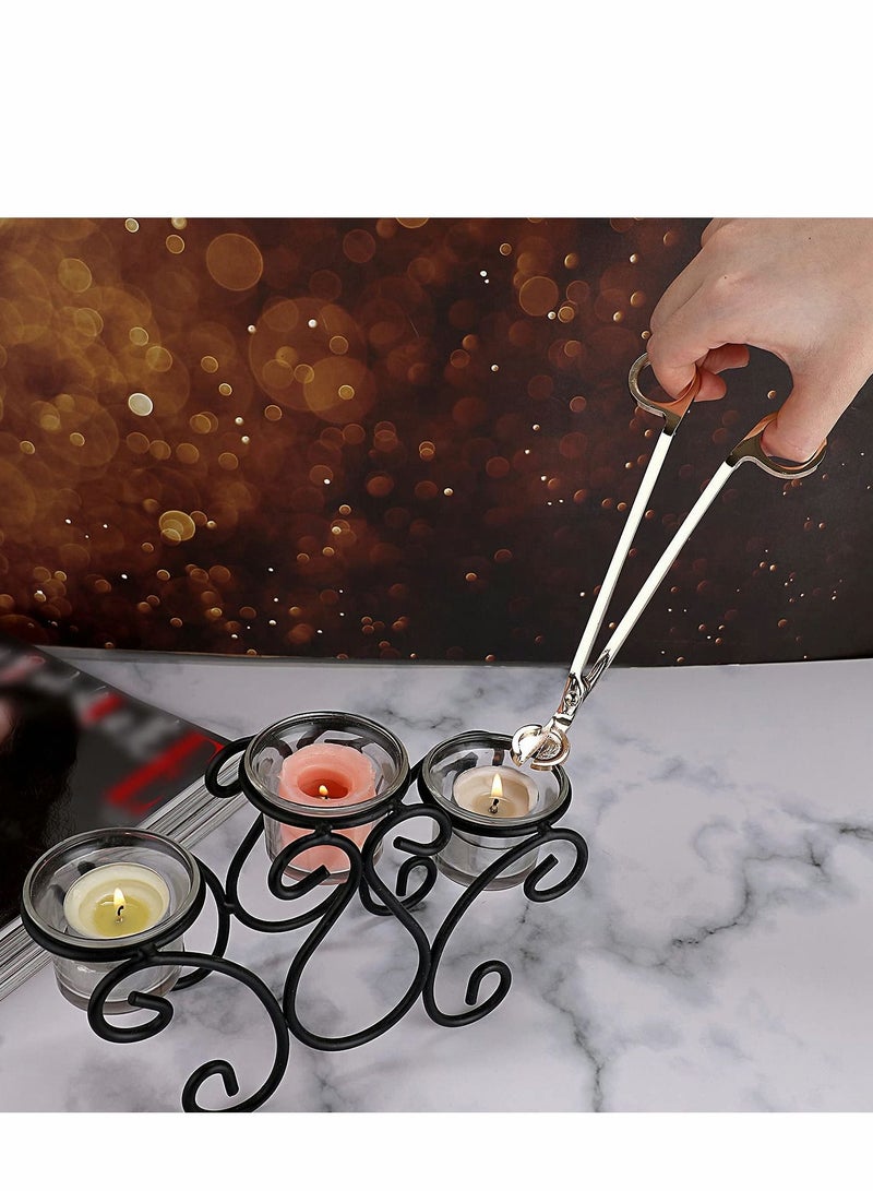 Candle Snuffer, Candle Wick Trimmer Wick Dipper with Tray 4 in 1 Candle Accessory Set Candle Care Kit Gift for Candle Lovers