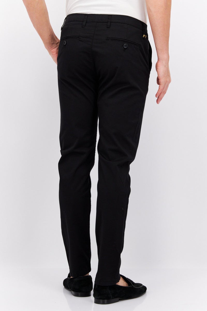 Men Regular Fit Solid Chino Pant, Black