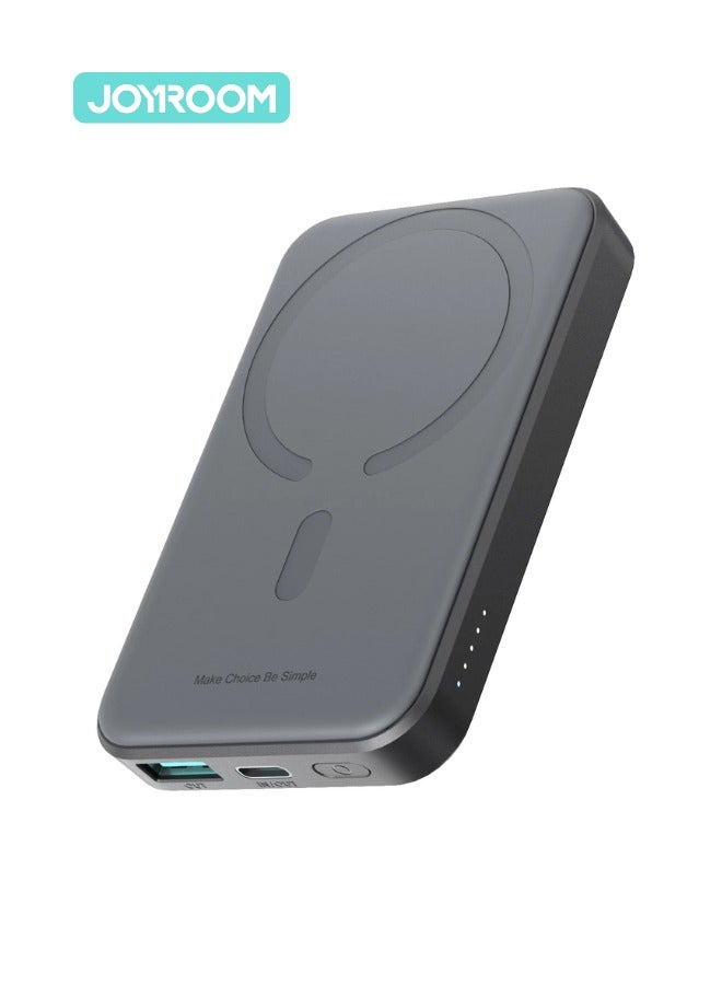 5000 mAh Mini 20w Power Bank Boost Charge Magnetic Wireless, Magsafe, Battery Pack For iPhone 15, 14, 13, 12 Series Black