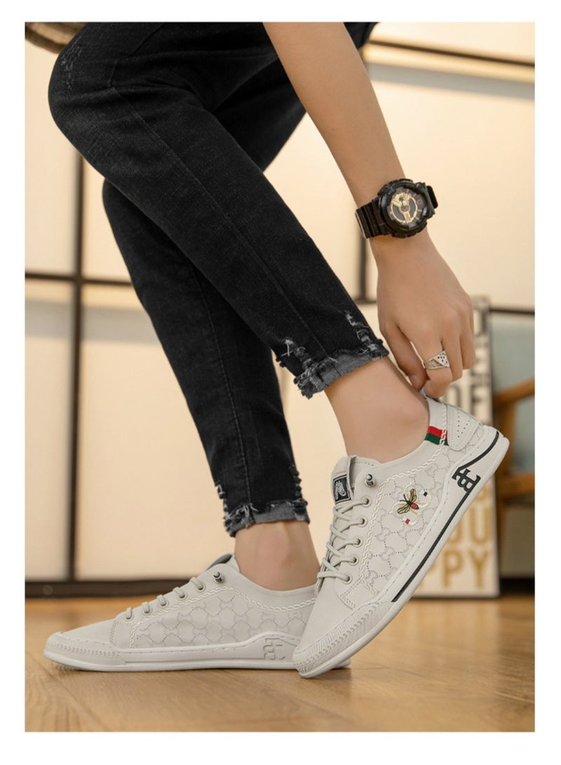 Men's Summer Casual Shoes Ice Breathable Soft Bottom Board Shoes Fashion Teenagers Students Street Dance Shoes Sneakers