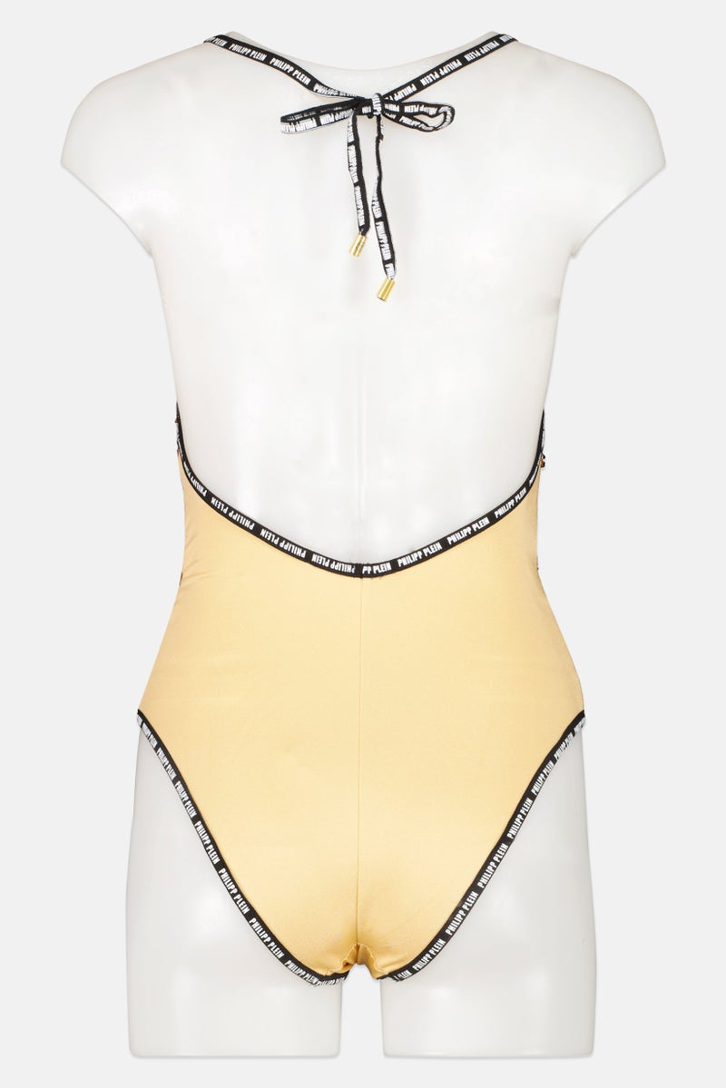 Women Glitters One Piece Swimsuit, Gold